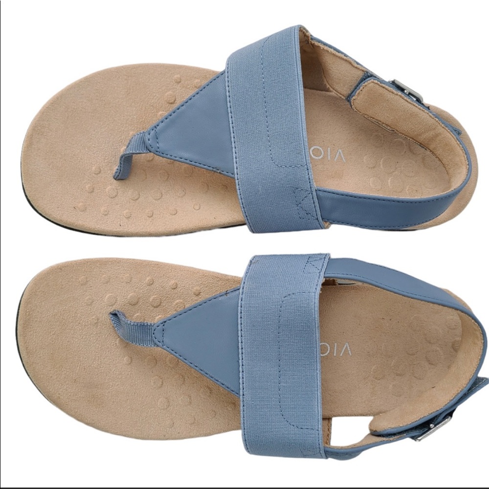 Vionic Danita baby blue thong comfort sandals with ankle strap 7.5